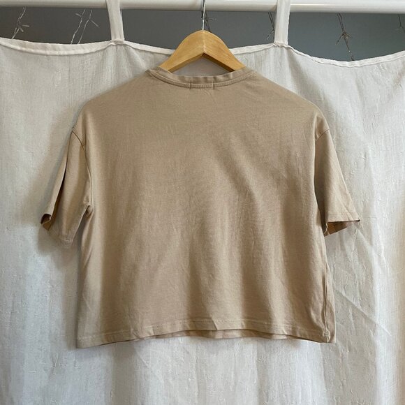 Nude/Tan Cropped T-shirt - Picture 3 of 5